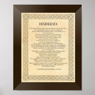 Póster El poema de los desiderátums por Ehrmann máximo