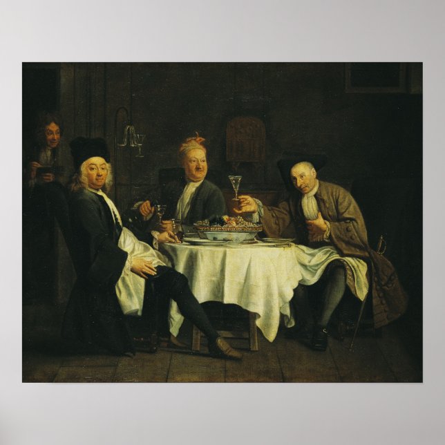 Póster El poeta Alexis Piron en la mesa (Frente)