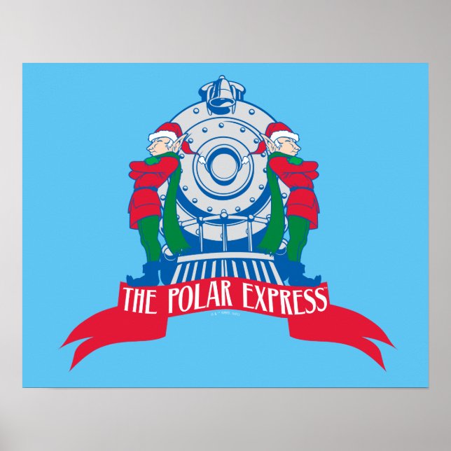Póster El Polar Express | Elfos en pie por tren (Frente)