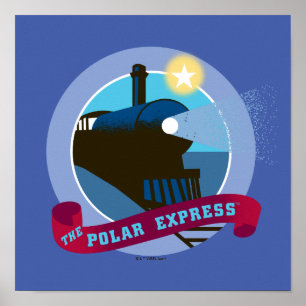 Póster El Polar Express   Tarjeta de tren de época