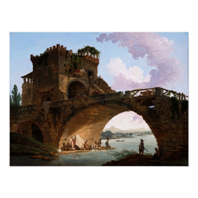 Póster El Ponte Salario de Hubert Robert (Anverso)
