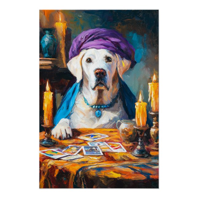 Póster El Pooch Místico | Gracioso perro de Fortuneteller (Anverso)