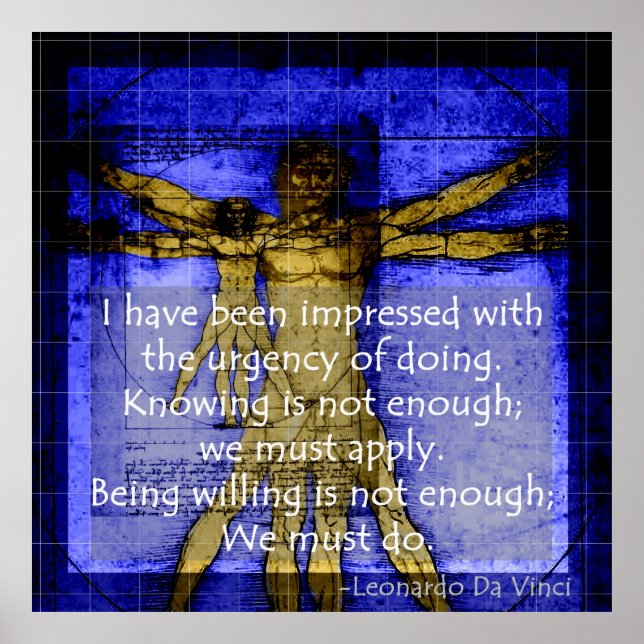 Póster El Poster azul vitruviano de Leonardo (Frente)