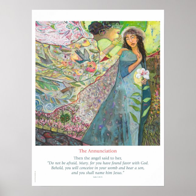 Póster El Poster Católico de la Anunciación, Lucas 1:30-3 (Frente)