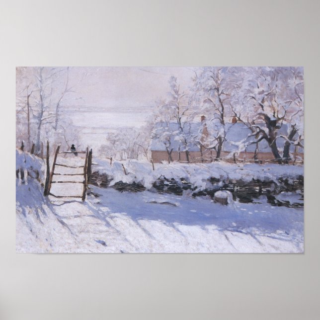 Póster El poster Claude Monet El Ave De Invierno De Magpi (Frente)