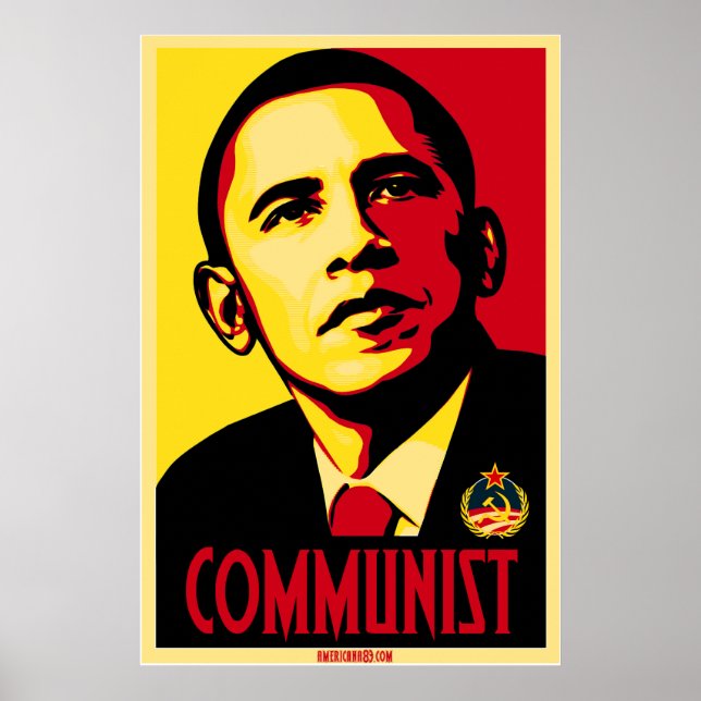 Póster El Poster comunista de Obama de la Americana83 (Frente)