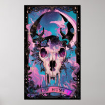 El Poster de brujería de la tarjeta de caza Tarot