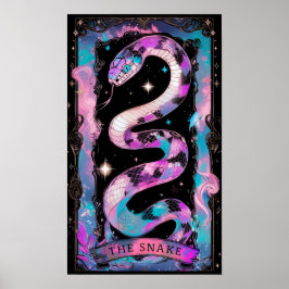 Póster El Poster de brujería de la tarjeta Snake Tarot