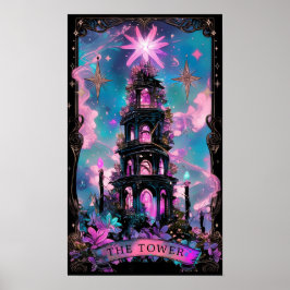Póster El Poster de brujería de la tarjeta Tower Tarot
