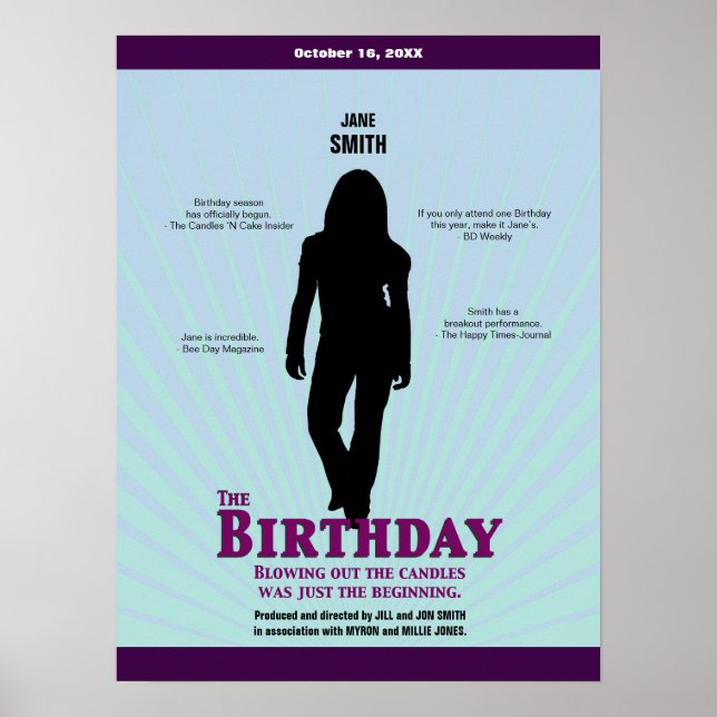 Póster El Poster de cine de cumpleaños (Chica) (Frente)