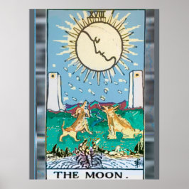 Póster El Poster de diseño de la tarjeta Moon Tarot