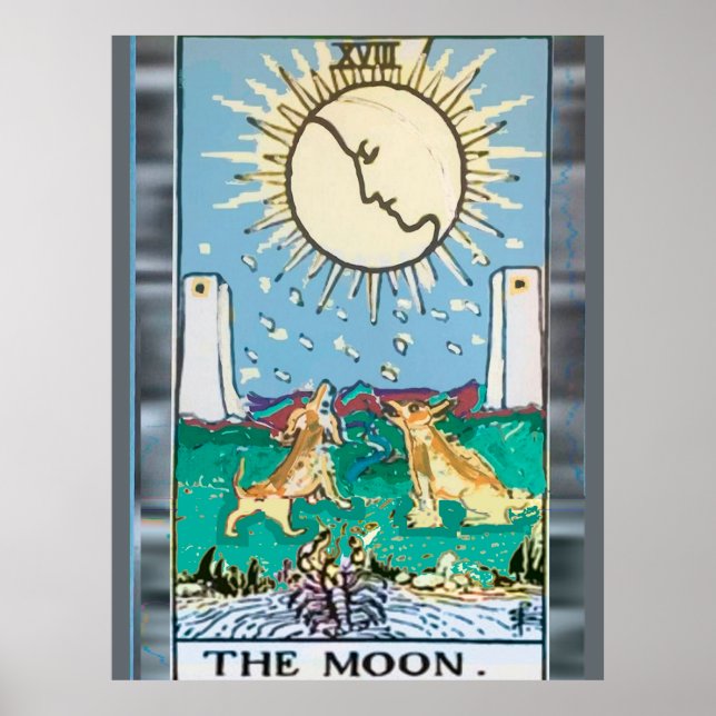 Póster El Poster de diseño de la tarjeta Moon Tarot (Frente)