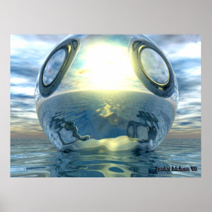Póster El Poster de Esfera Metálica Líquida