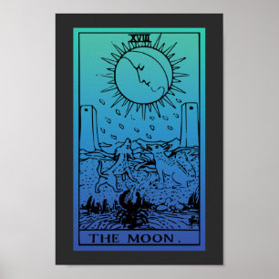 Póster El Poster de gradiente de la tarjeta Moon Tarot