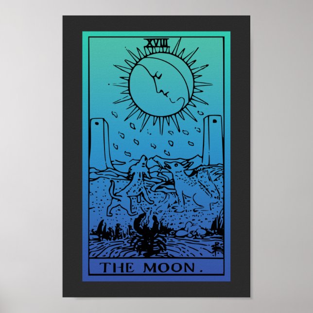 Póster El Poster de gradiente de la tarjeta Moon Tarot (Frente)