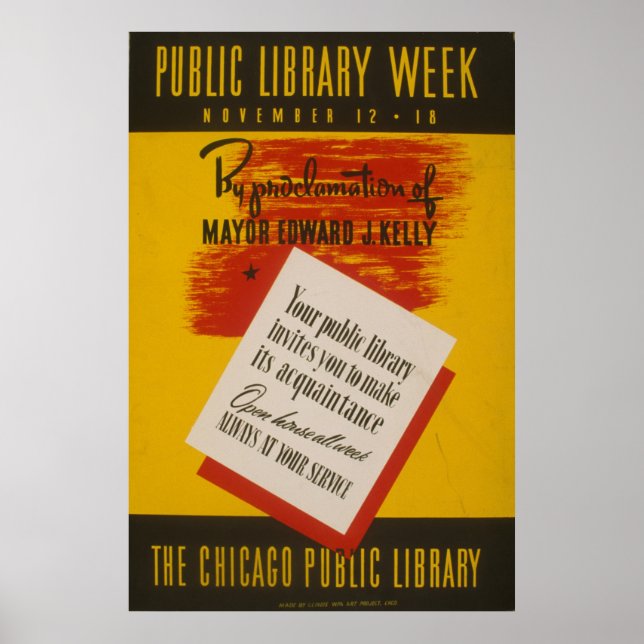 Póster El Poster de la Biblioteca Pública de Chicago en V (Frente)