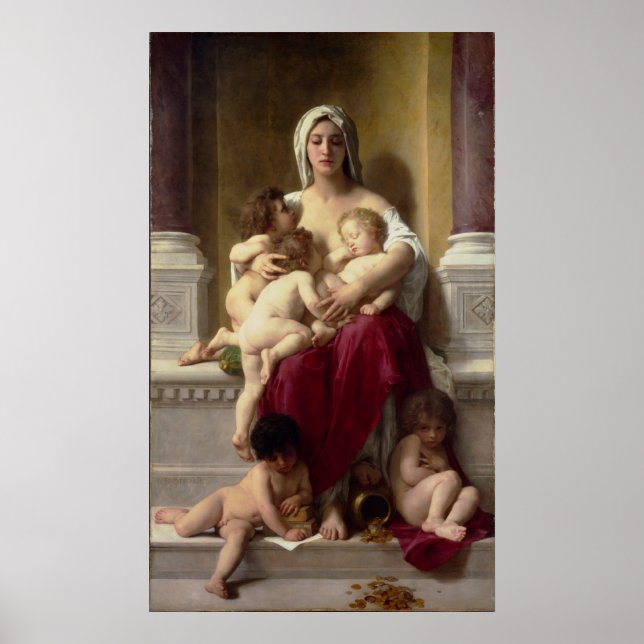 Póster El Poster de la Caridad por el Maestro Bouguereau (Frente)