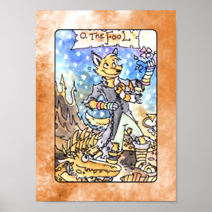 Póster El poster de la cubierta de Tarot del tonto