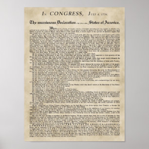 Póster El poster de la Declaración de Independencia