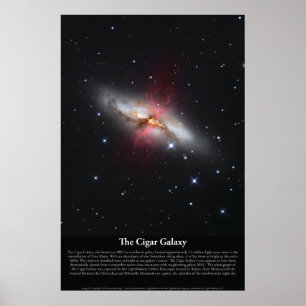 Póster El poster de la galaxia del cigarro (M82)