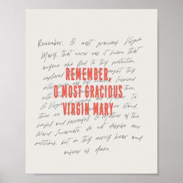 Póster El Poster de la Oración Memorare (Frente)