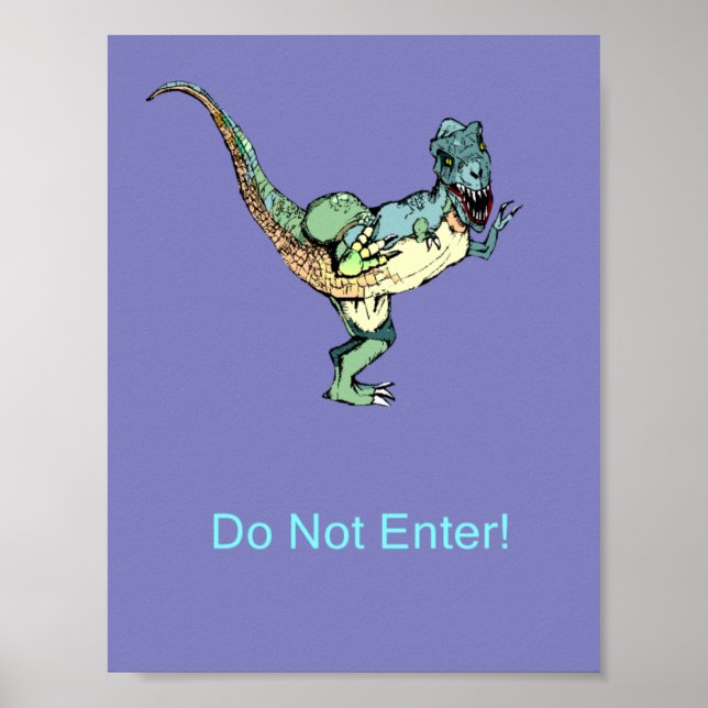 Póster ¡El Poster de la puerta no entra! - Dinosaurio (Frente)