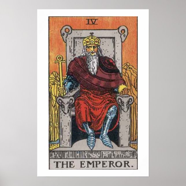 Póster El Poster de la tarjeta del emperador Tarot (Frente)