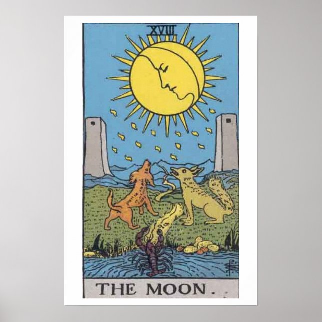 Póster El Poster de la tarjeta Moon Tarot (Frente)