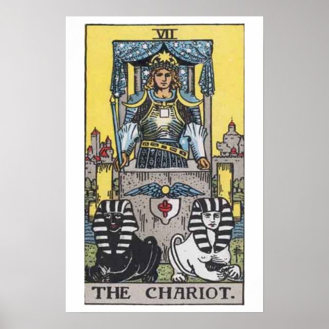 Póster El Poster de la Tarjeta Tarot Chariot (Frente)