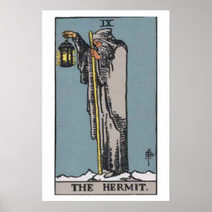 Póster El Poster de la tarjeta Tarot de Hermit
