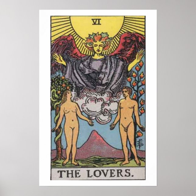 Póster El Poster de la tarjeta Tarot para los amantes (Frente)