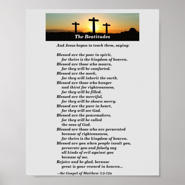 Póster El Poster de las Beatitudes por Jesús (Frente)