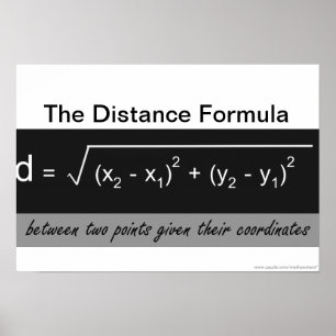 Póster El Poster de matemáticas de fórmula de distancia