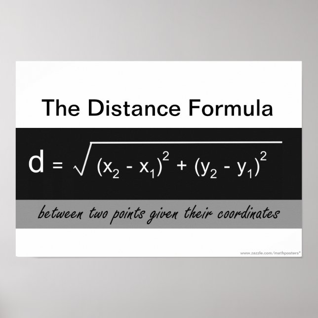 Póster El Poster de matemáticas de fórmula de distancia (Frente)