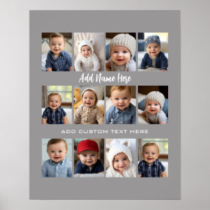 Póster El Poster de primer año del bebé/grupo de impresió