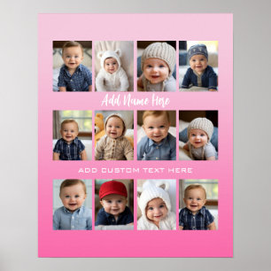 Póster El Poster de primer año del bebé/grupo de impresió