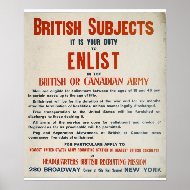 Póster El Poster de propaganda militar británico o canadi (Frente)