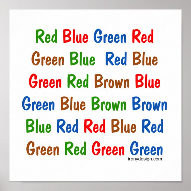 Póster El Poster de prueba de Stroop (Frente)