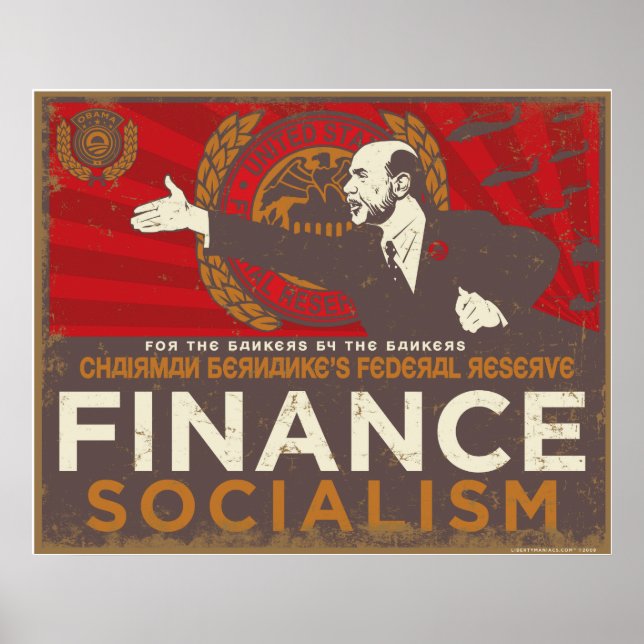 Póster El Poster de Socialismo Financiero de Bernanke (Frente)
