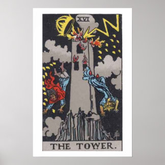 Póster El Poster de tarjetas Tower Tarot