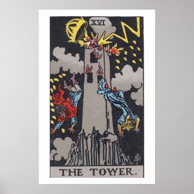 Póster El Poster de tarjetas Tower Tarot (Frente)