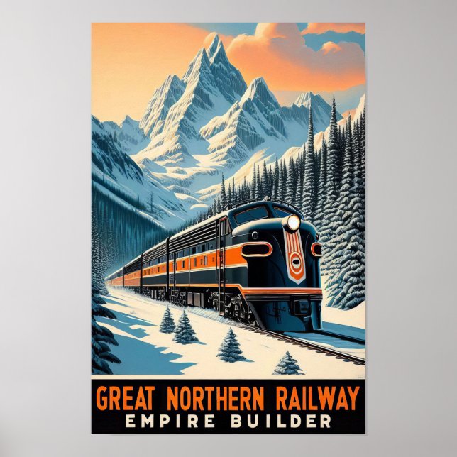 Póster El Poster de trenes de época Empire Builder (Frente)