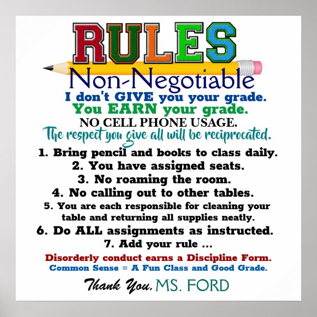 Póster El Poster de un nuevo profesor de escuela de versi (Frente)