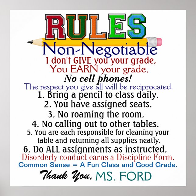 Póster El Poster de un nuevo profesor de escuela de versi (Frente)