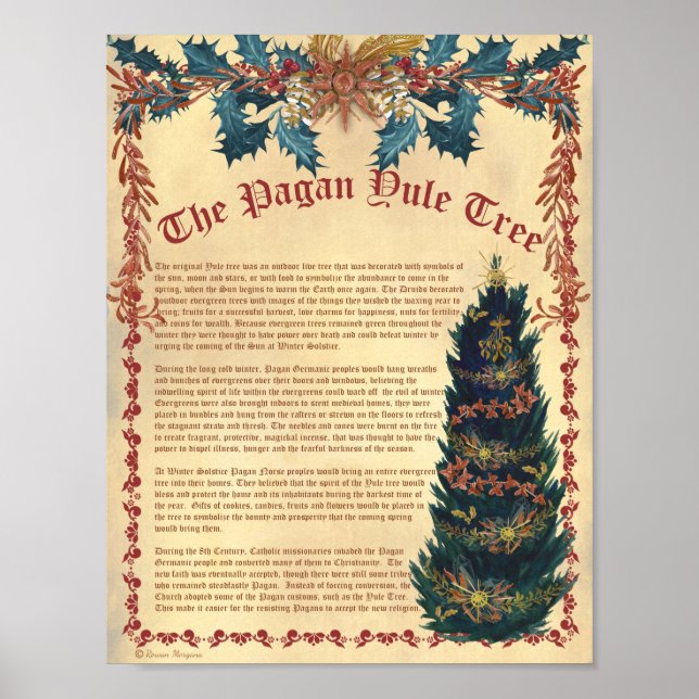 PÓSTER EL POSTER DEL ÁRBOL DE YULE PAGAN (Frente)
