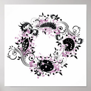 Póster El Poster del ciclo de vida de Ladybug - Púrpura