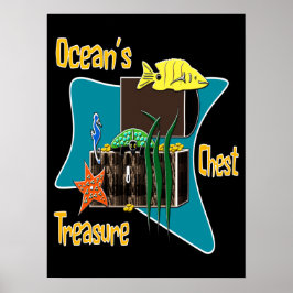 Póster El poster del cofre del tesoro del océano