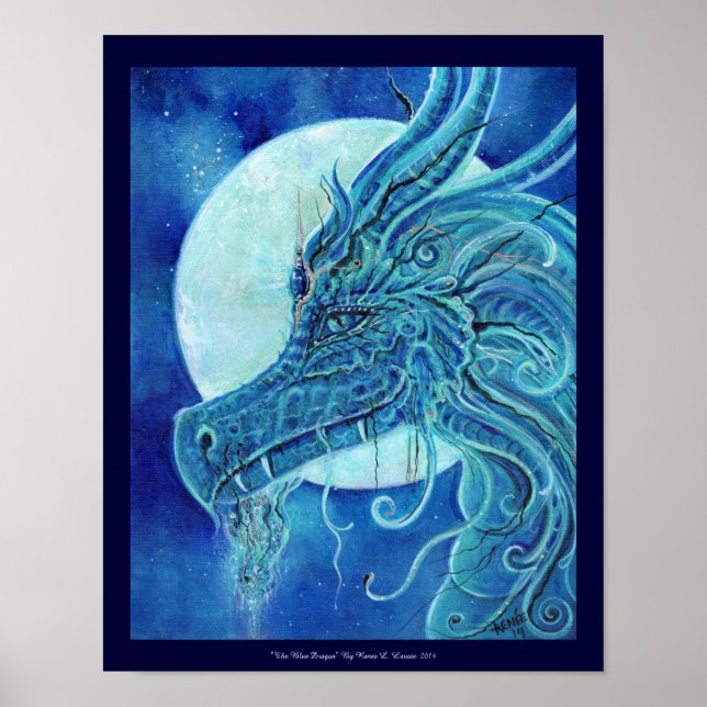 Póster El poster del dragón azul de Renee Lavoie (Frente)