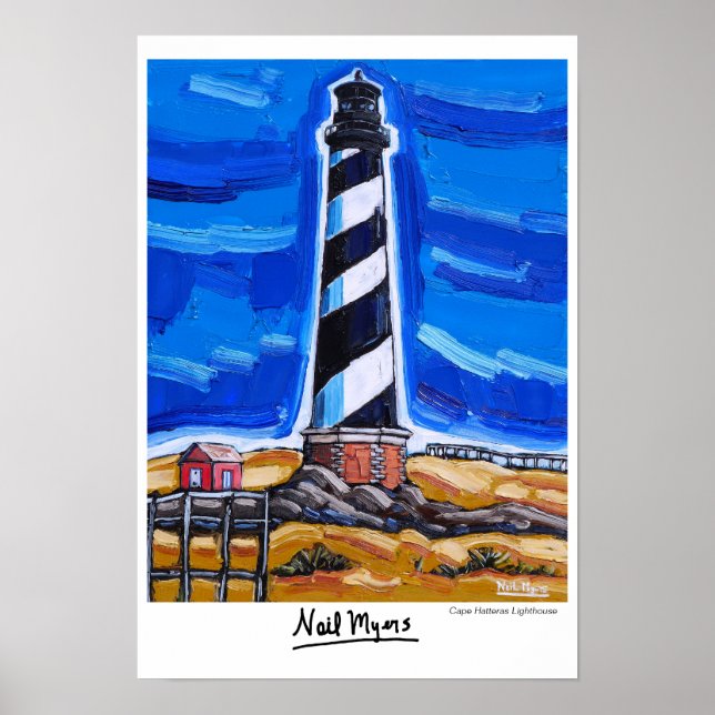 Póster El Poster del faro de Cape Hatteras (Frente)