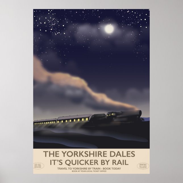 Póster El poster del ferrocarril de Yorkshire Dales (Frente)